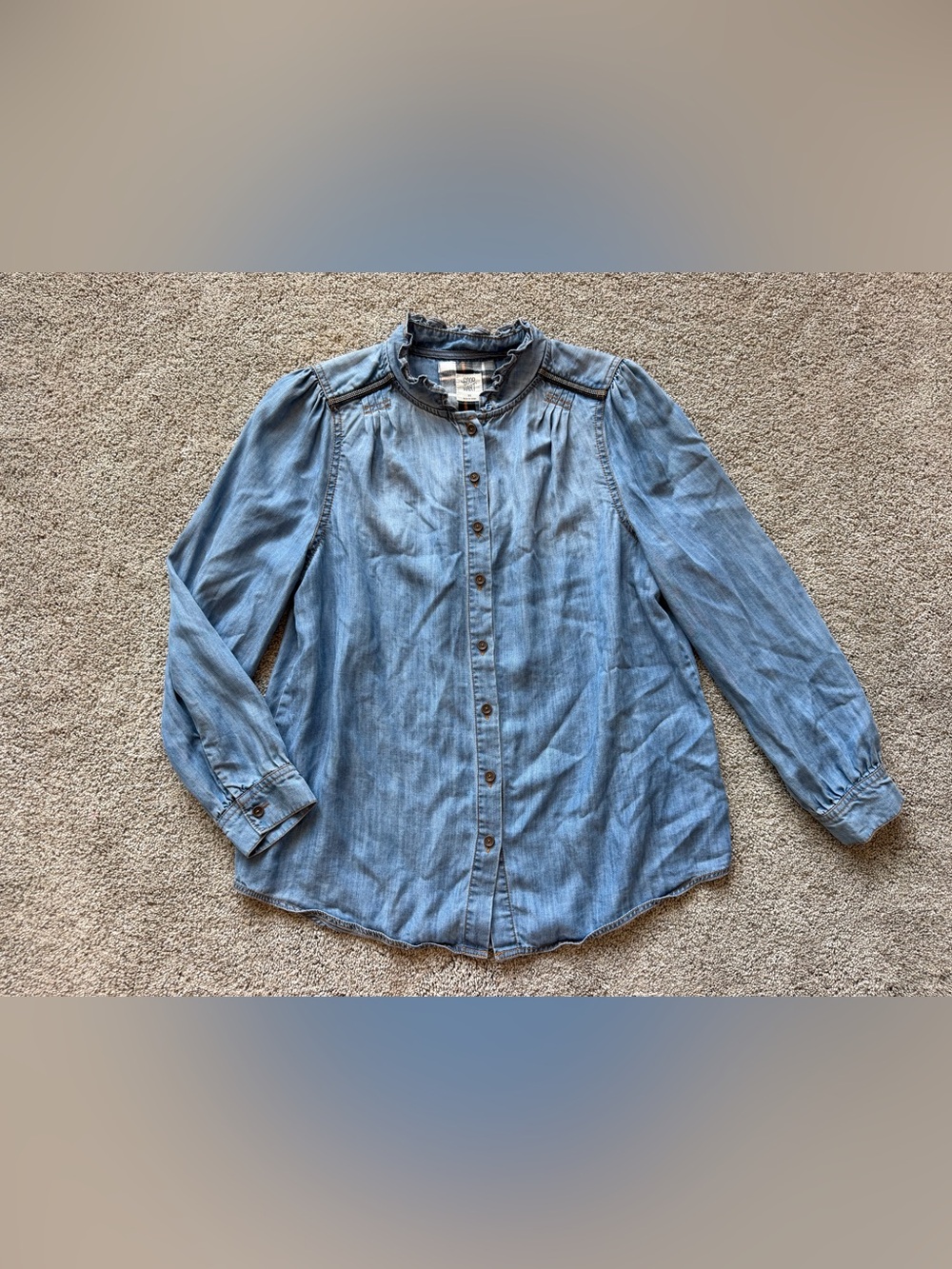 Women’s Good Hart Chambray Button-Up Blouse- Size XS
